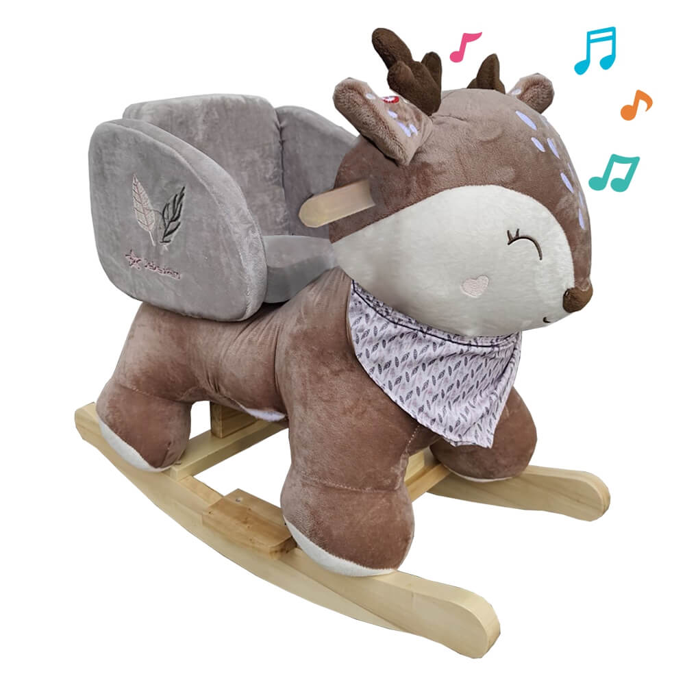 Η φωτογραφία δείχνει Το κουνιστό Ελαφάκι της Bebe Stars, θα γίνει ο καλύτερος σύντροφος των μικρών μας φίλων, με μοντέρνα χρώματα και διασκεδαστικούς ήχους.