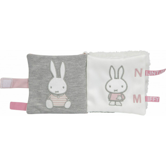 Μαλακό βιβλίο της εταιρείας Miffy σε λευκό-ροζ χρώμα.