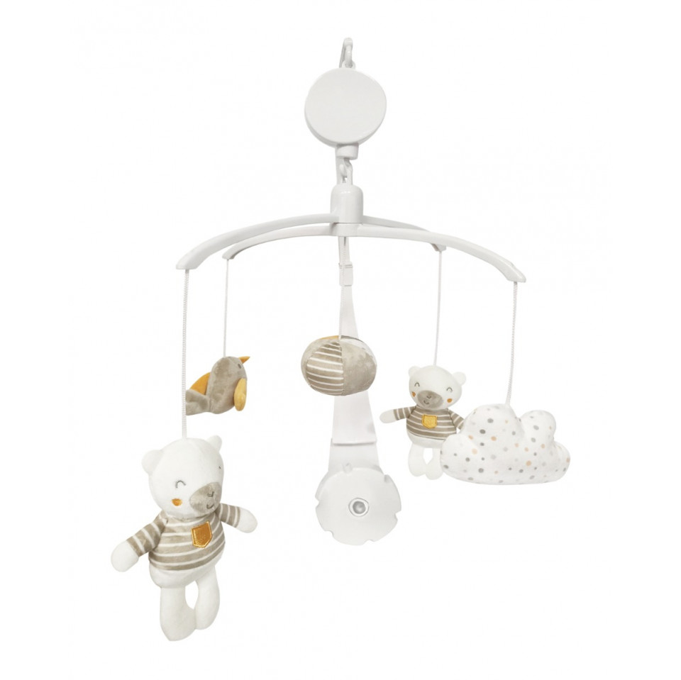 Μουσικό περιστρεφόμενο της εταιρείας Kikka Boo με λούτρινα παιχνίδια• Διαθέτει μηχανισμό κουρδίσματος με το χέρι• Δεν λειτουργεί με μπαταρίες.