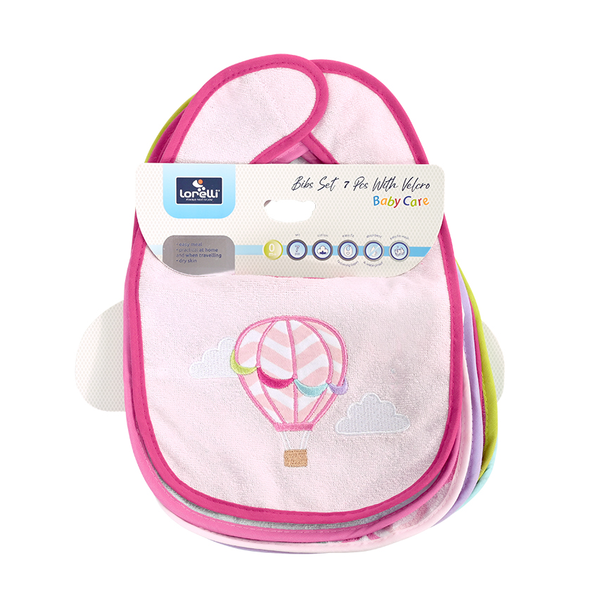 Η φωτογραφία δείχνει Lorelli σετ 7 τεμ σαλιάρες πετσετέ και χαρούμενα κεντημένα σχέδια.