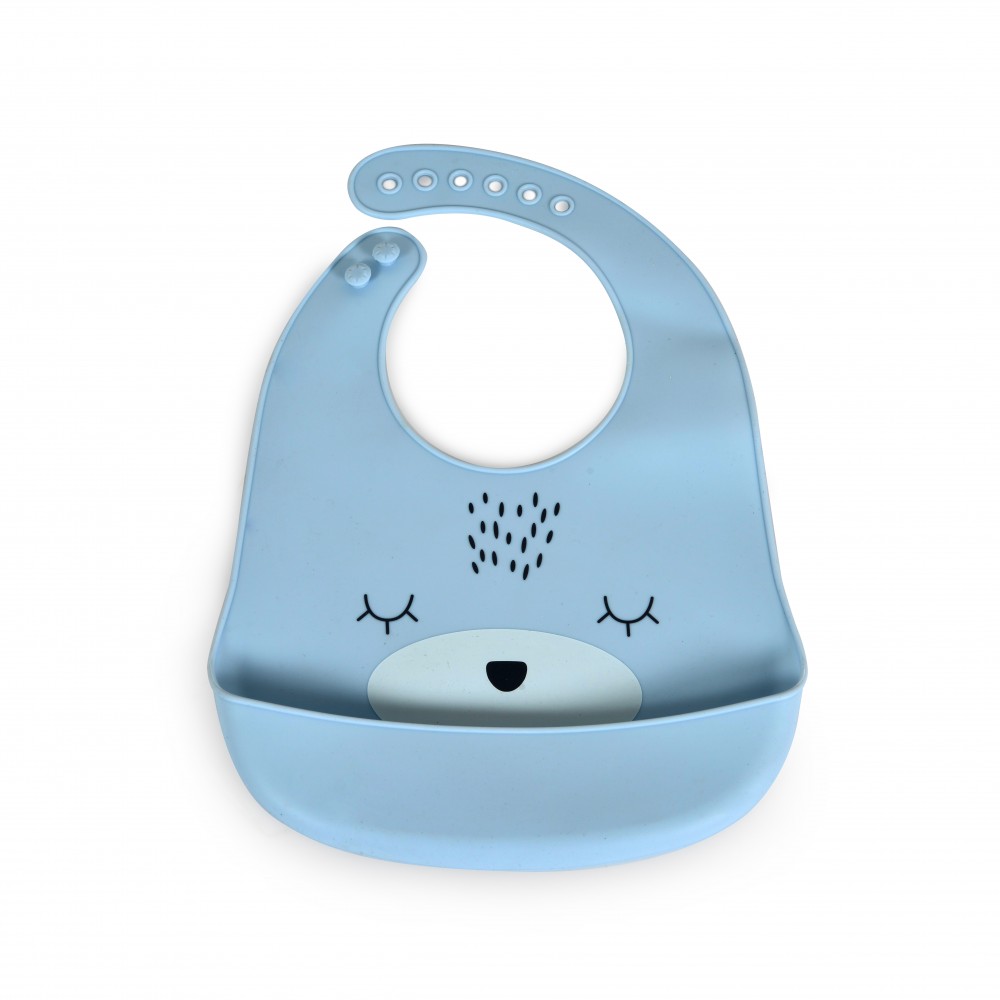 Η φωτογραφία δείχνει Σαλιάρα σιλικόνης κατάλληλη για παιδιά άνω των 4 μηνών.