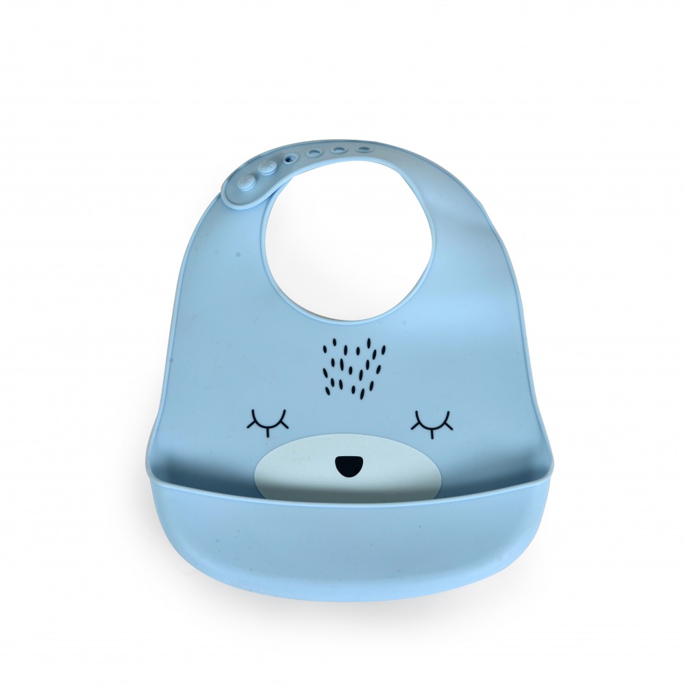 Η φωτογραφία δείχνει Σαλιάρα σιλικόνης κατάλληλη για παιδιά άνω των 4 μηνών.