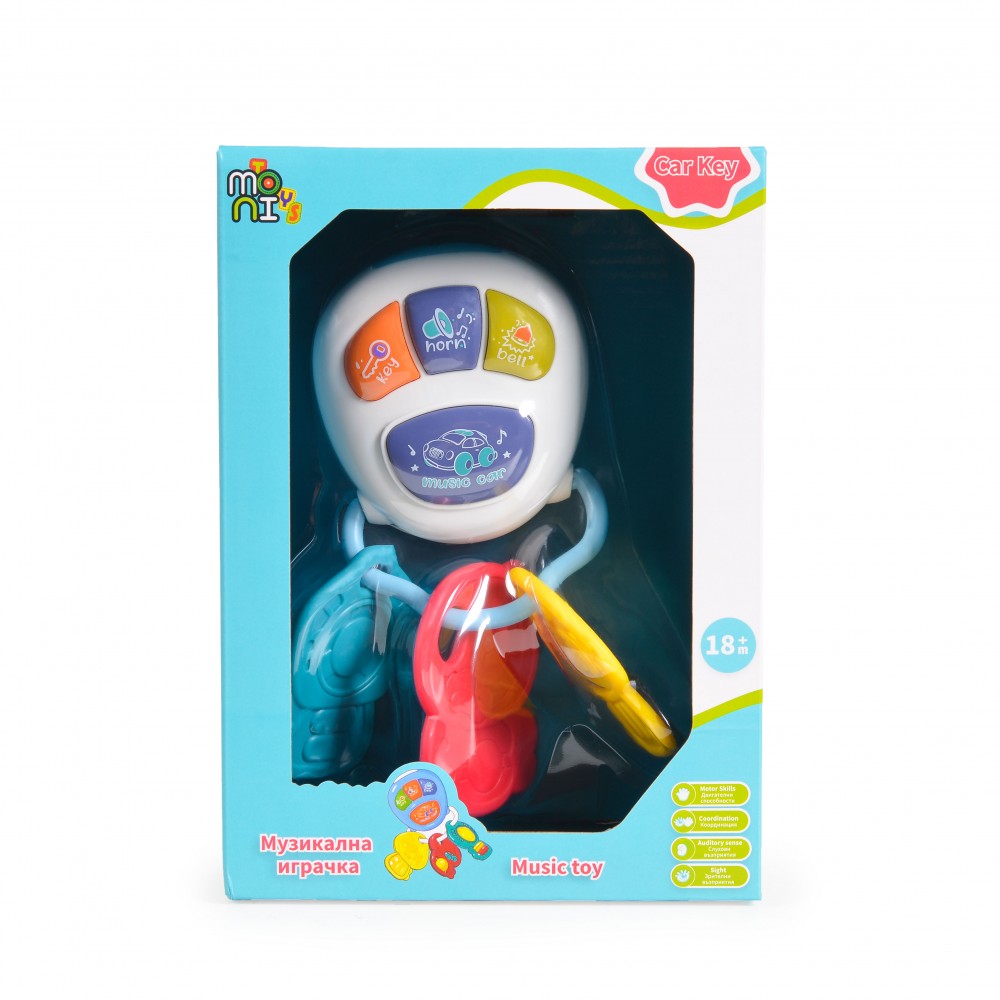 Η φωτογραφία δείχνει Moni toys βρεφικο παιχνίδι-κλειδί αυτοκινήτου με κουμπιά μουσικής, φώτα και ήxους αυτοκινήτουΛειτουργεί με μπαταρίες&nbsp;2 x 1.