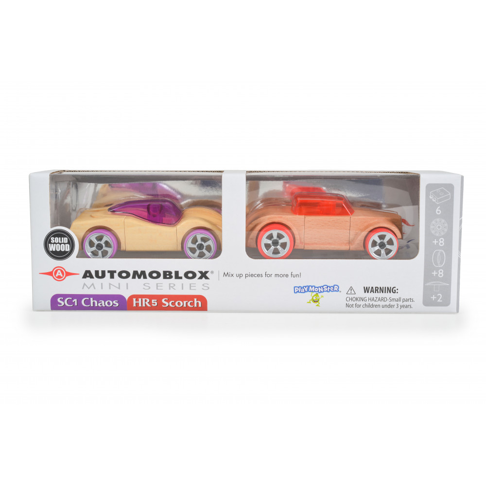 Η φωτογραφία δείχνει Mini SC1 Chaos and HR5 Scorch 2-Pack 53109Το Automoblox προσφέρει μια σειρά οχημάτων υψηλής ποιότητας που μπορούν να προσφέρουν ευφάνταστο παιχνίδι, δημιουργικότητα και συλλεκτικότητα.