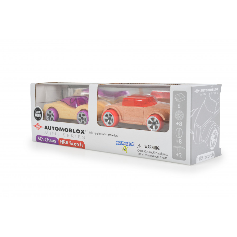 Η φωτογραφία δείχνει Mini SC1 Chaos and HR5 Scorch 2-Pack 53109Το Automoblox προσφέρει μια σειρά οχημάτων υψηλής ποιότητας που μπορούν να προσφέρουν ευφάνταστο παιχνίδι, δημιουργικότητα και συλλεκτικότητα.