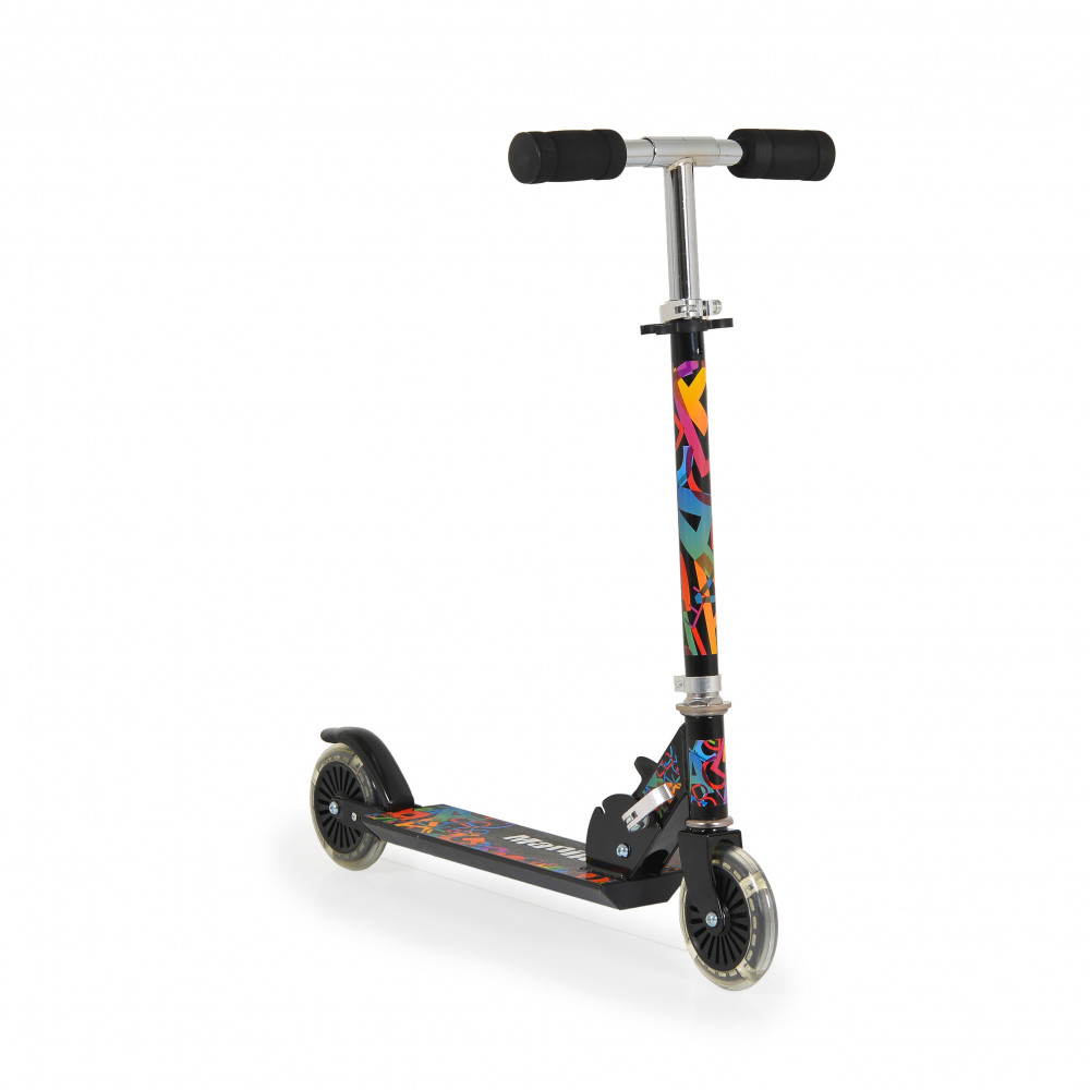 Η φωτογραφία δείχνει Αναδιπλούμενο μεταλλικό σκούτερ κατάλληλο για 3+ ετών με μέγιστο βάρο; τα 20 κιλάΔιαστάσεις:&nbsp;Tροχοί PVC 125mmΜέγεθος σανίδας: 35cm x 10cmΡύθμιζόμενο τιμόνι: 60cm / 76cm/ 79cm/82cm