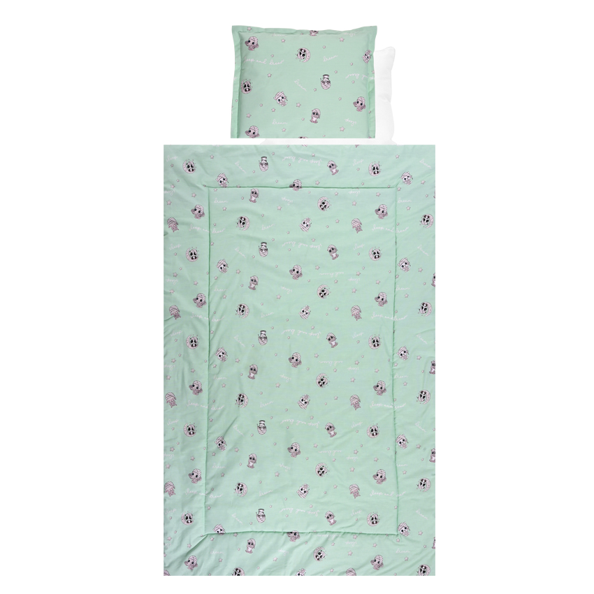 Η φωτογραφία δείχνει Βρεφικό σετ 4 τεμαχιών της εταιρείας Lorelli κατασκευασμένο απο 100% υποαλλεργικά και βαμβακερά υφάσματαΠεριλαμβάνει:Πάπλωμα: 97x145cmΜαξιλάρι: 35x43cm (100% Polyester)Μαξιλαροθήκη: 35x43cmΣεντόνι: 100x150cm (100% Βαμβάκι)