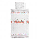 Βρεφικό σετ 4 τεμαχιών της εταιρείας Lorelli κατασκευασμένο απο 100% υποαλλεργικά και βαμβακερά υφάσματαΠεριλαμβάνει:Πάπλωμα: 97x145cmΜαξιλάρι: 35x43cm (100% Polyester)Μαξιλαροθήκη: 35x43cmΣεντόνι: 100x150cm (100% Βαμβάκι)