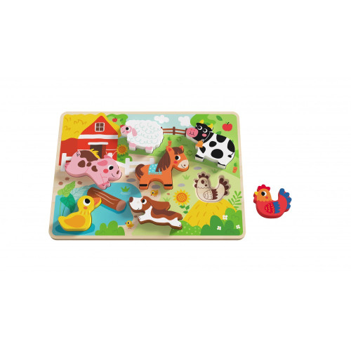 TOOKY TOY TH636 CHUNKY PUZZLE 8 PIECES FARM 6972633372905