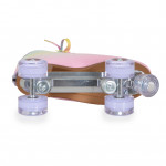 Η φωτογραφία δείχνει Ρυθμιζόμενα πατίνια-ρόλερ με γκλίτερ και διάφανους τροχούςΤροχοί PU 58*32 με γκλίτερΡουλεμάν άνθρακα ABEC-5.