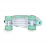 Η φωτογραφία δείχνει Ρυθμιζόμενα πατίνια-ρόλερ με γκλίτερ και διάφανους τροχούςΤροχοί PU 54*32 με γκλίτερΡουλεμάν άνθρακα ABEC-5.