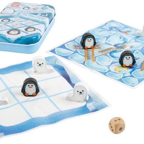 Hape Bamboo Επιτραπέζιο Tic Tac Toe/Snake & Ladders 2 In 1 E0478A