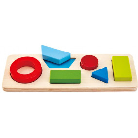 Hape Happy Puzzles Ξύλινο Παζλ Γεωμετρικά Σχήματα E1615A