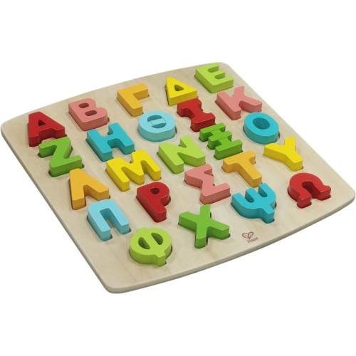 Hape Happy Puzzles Ξύλινο Παζλ Alphabet-Greek E8661AG53