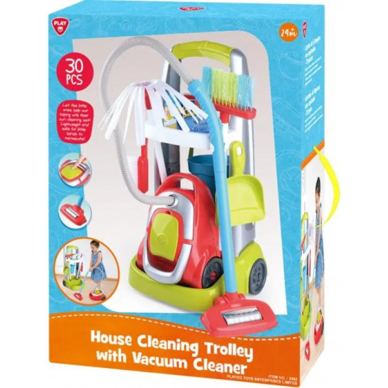 Playgo Τρόλεϋ Καθαρισμού Με Ηλεκτρική Σκούπα B/O (3482).