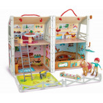Η φωτογραφία δείχνει Hape Happy Family Ξύλινος Στάβλος Pony Club (E3409A).