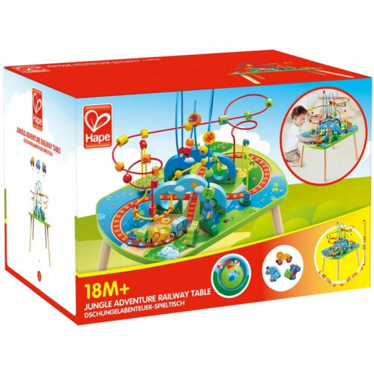 Η φωτογραφία δείχνει Hape Railway Ξύλινο Jungle Adventure Table (E3824A).