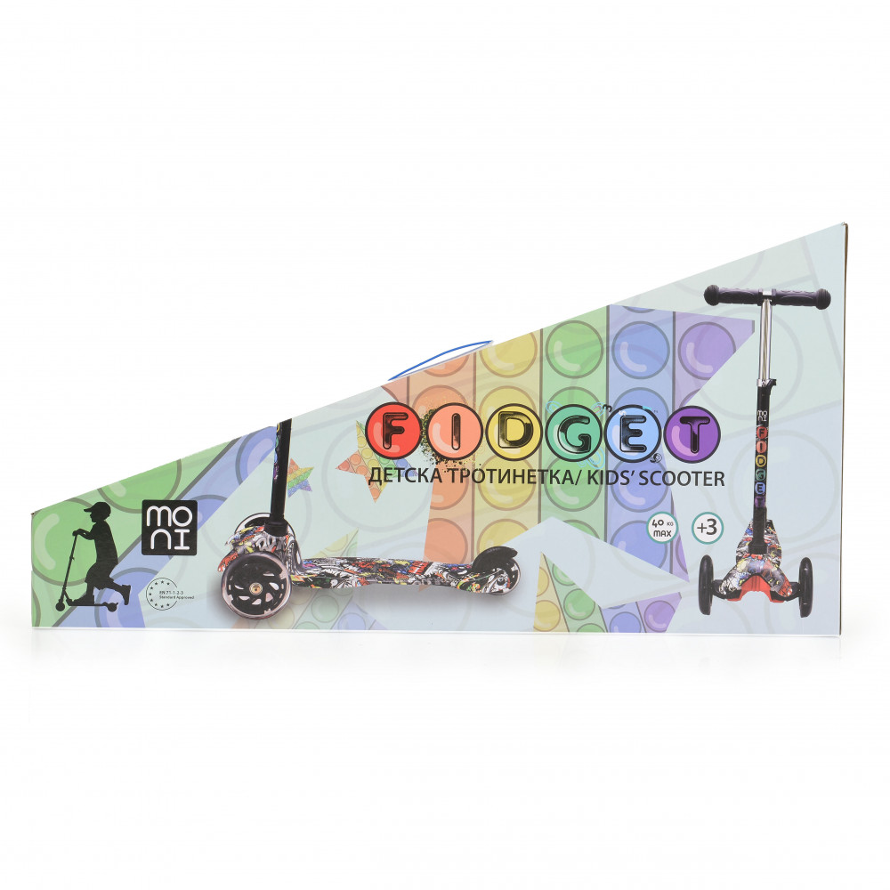 Παιδικό σκούτερ με στάμπα νερού PP κατάλληλο για παιδιά ηλικίας 3+ ετών και μέγιστο βάρος τα 40 κιλάΔεν είναι αναδιπλούμενοΤο παιχνίδι έχει σχεδιαστεί και κατασκευαστεί σύμφωνα με τις απαιτήσεις της Ευρωπαϊκής Οδηγίας για την Ασφάλεια Παιχνιδιών 2009/48/EC.