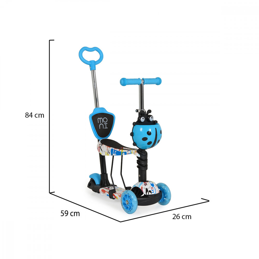 Παιδικό σκούτερ 3 σε ένα με στάμπα νερού PP κατάλληλο για παιδιά ηλικίας 2+ ετών To κάθισμα καλύπτει έως και τα 20 κιλάΤο πατίνι καλύπτει έως και τα 40 κιλάKoυτί αποθήκευσης στο τιμόνι αφαιρούμενοΔεν είναι αναδιπλούμενοΤο παιχνίδι έχει σχεδιαστεί και κατασκευαστεί σύμφωνα με τις απαιτήσεις της 