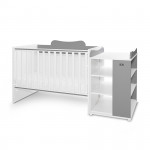 Η φωτογραφία δείχνει Κούνια μετατρεπόμενη σε κρεβάτι προεφηβικό και γραφείο της εταιρείας Lorelli.