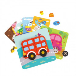 ΞΥΛΙΝΟ ΠΑΖΛ TOOKY TOY TL635 6IN1 MINI TRANSPORTATION PUZZLE 6972633370437