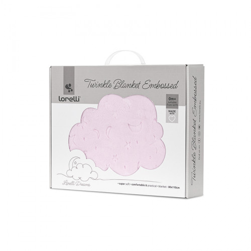 LORELLI ΒΡΕΦΙΚΗ ΚΟΥΒΕΡΤΑ TWINKLE EMBOSSED PINK 80×110 CM 10340192502