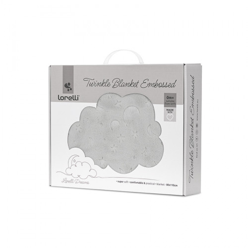 LORELLI ΒΡΕΦΙΚΗ ΚΟΥΒΕΡΤΑ TWINKLE EMBOSSED WHITE 80×110 CM GREY 10340192503