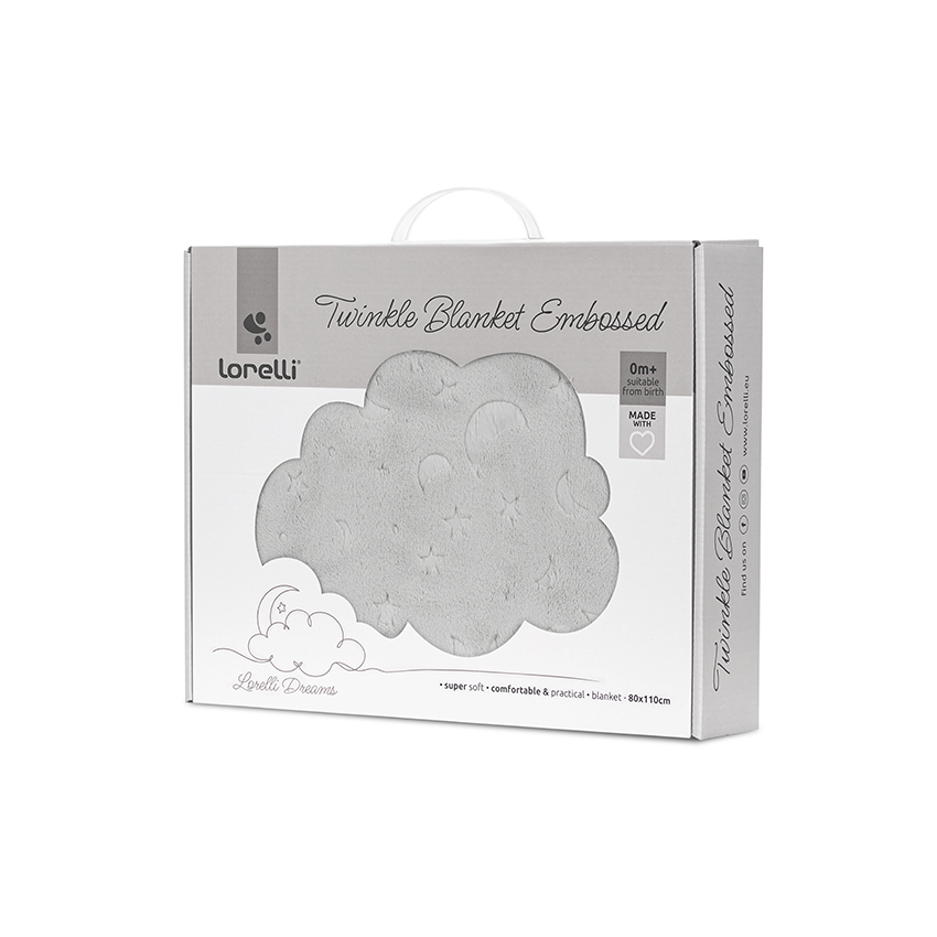 LORELLI ΒΡΕΦΙΚΗ ΚΟΥΒΕΡΤΑ TWINKLE EMBOSSED WHITE 80×110 CM GREY 10340192503