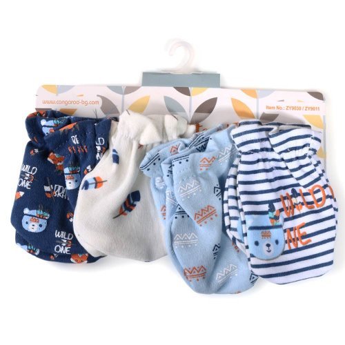 Βρεφικά γαντάκια 4 ζεύγη Cangaroo Baby mittens Tibby Blue 3800146264253