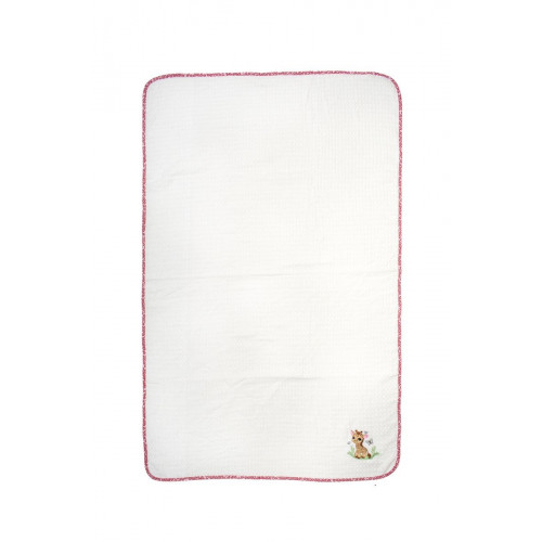 DIMCOL Κουβέρτα Πικέ Με Κέντημα bebe Giraffe 172 100X160 White-Pink 100% Cotton 31142649002