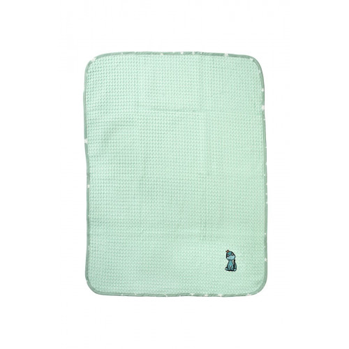 DIMCOL Κουβέρτα Πικέ Με Κέντημα bebe Dinosaur 182 100X160 Mint 100% Cotton 31142649012
