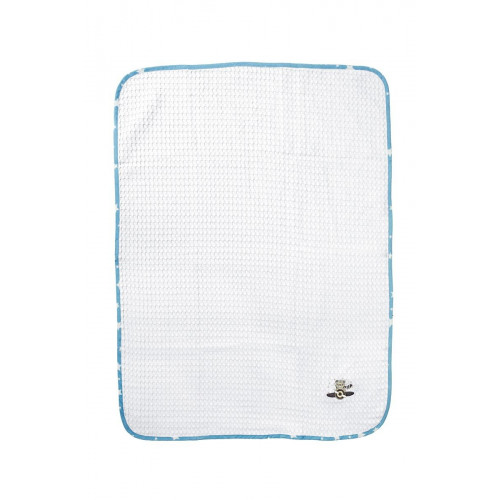 DIMCOL Κουβέρτα Πικέ Με Κέντημα bebe Aviator 184 100X160 White-Sky Blue 100% Cotton 31142649014