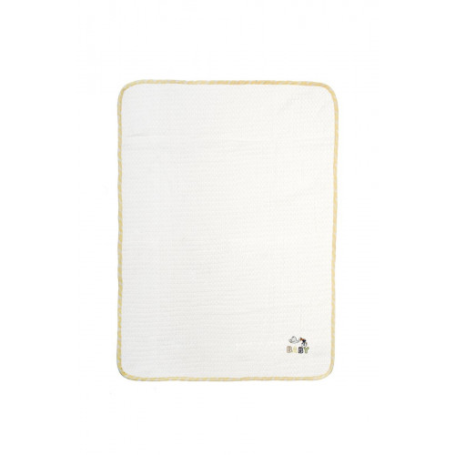 DIMCOL Κουβέρτα Πικέ Με Κέντημα bebe Stork 193 100X160 White-Yellow 100% Cotton 31142649023