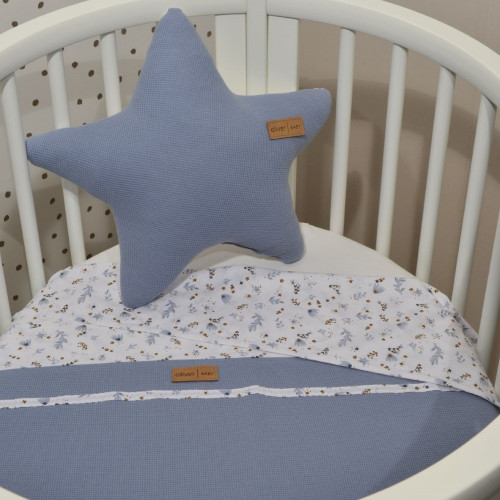 BABY OLIVER DES.401 ΚΑΛΟΚΑΙΡΙΝΗ ΚΟΥΒΕΡΤΑ ΔΙΠΛΗΣ ΟΨΗΣ 75x95CM ΜΠΛΕ 46-6721/401