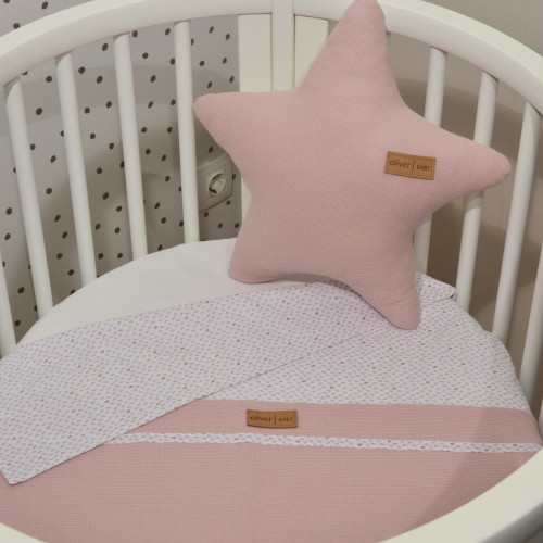 BABY OLIVER DES.402 ΚΑΛΟΚΑΙΡΙΝΗ ΚΟΥΒΕΡΤΑ ΔΙΠΛΗΣ ΟΨΗΣ 75x95CM ΡΟΖ 46-6721/402