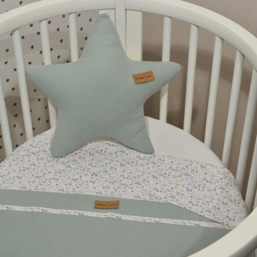 BABY OLIVER DES.403 ΚΑΛΟΚΑΙΡΙΝΗ ΚΟΥΒΕΡΤΑ ΔΙΠΛΗΣ ΟΨΗΣ 75x95CM ΜΕΝΤΑ 46-6721/403