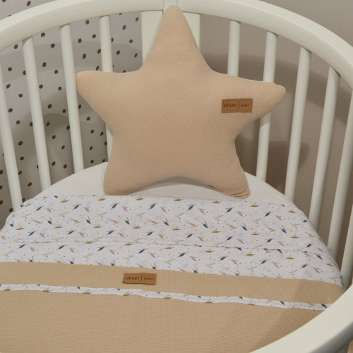 BABY OLIVER DES.404 ΚΑΛΟΚΑΙΡΙΝΗ ΚΟΥΒΕΡΤΑ ΔΙΠΛΗΣ ΟΨΗΣ 75x95CM ΜΠΕΖ 46-6721/404