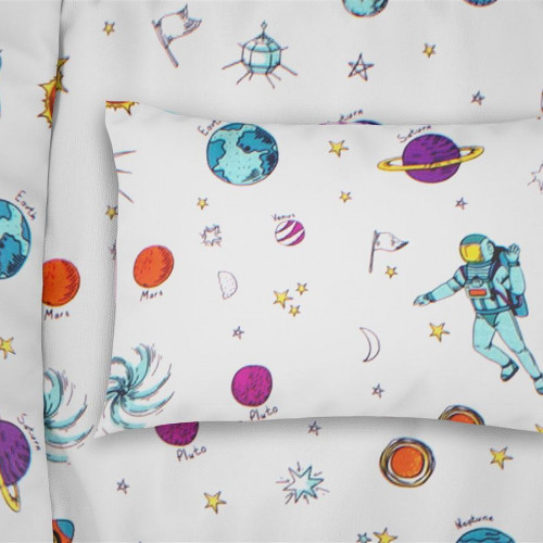 DIMCOL ΜΑΞΙΛΑΡΟΘΗΚΗ ΕΜΠΡΙΜΕ KIDS SPACE 188 COTTON 100% 50X70 WHITE 32111647013