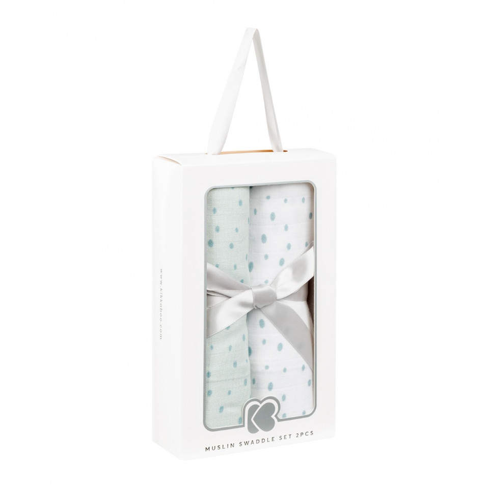 KIKKA BOO ΠΑΝΑ ΜΟΥΣΕΛΙΝΑ ΣΕΤ 2ΤΜΧ 80X80CM DOTS BLUE.