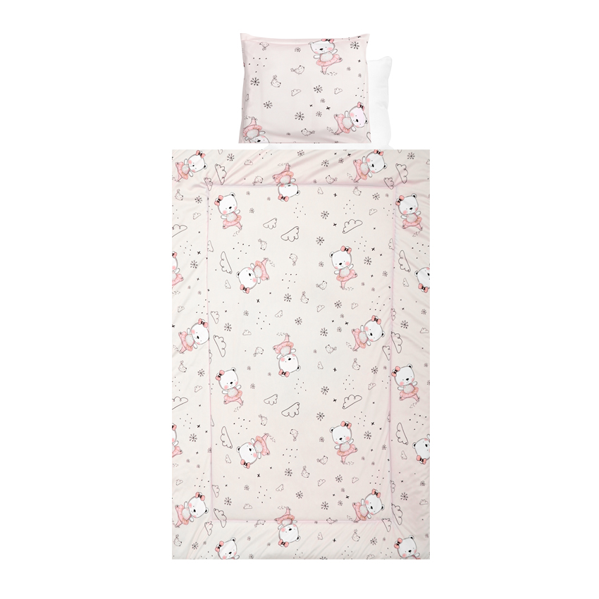 Βρεφικό σετ 4 τεμαχιών της εταιρείας Lorelli κατασκευασμένο από 100% υποαλλεργικά και βαμβακερά υφάσματαΠεριλαμβάνει:Πάπλωμα: 97x140cm (Εξωτερικά: 100% βαμβάκι γέμιση: Polyester)Μαξιλάρι: 32x40cm Μαξιλαροθήκη: 35x43cm (100% Βαμβάκι)Σεντόνι: 100x150cm (100% Βαμβάκι)