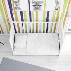 DIMcol ΣΕΝΤΟΝΙΑ ΣΕΤ 3 τεμ ΒΡΕΦ Cotton 100% 120Χ160 Solid 491 White 1912617606249176