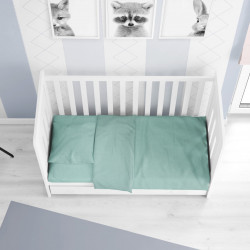 DIMcol ΣΕΝΤΟΝΙΑ ΣΕΤ 3 τεμ ΒΡΕΦ Cotton 100% 120Χ160 Solid 497 Aqua 1912617606249701