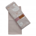 Η φωτογραφία δείχνει Το σετ σεντονιών (2 τμχ) της Bebe Stars κατάλληλο για λίκνο και καλαθούνα, αποτελείται από ένα κατωσέντονο και ένα πανωσέντονο.