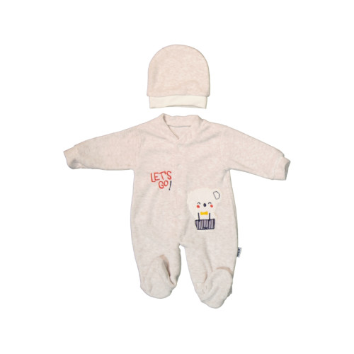 ΒΡΕΦΙΚΟ ΒΕΛΟΥΤΕ ΦΟΡΜΑΚΙ ΜΕ ΣΚΟΥΦΑΚΙ LET'S GO 006.EFILIX.1327-BEIGE