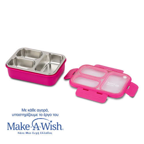 Δοχείο φαγητού Bento ανοξείδωτο ορθογώνιο "We Care", magenta 800ml 10-262-001