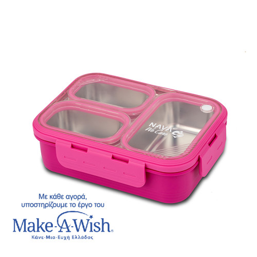 Δοχείο φαγητού Bento ανοξείδωτο ορθογώνιο "We Care", magenta 800ml 10-262-001