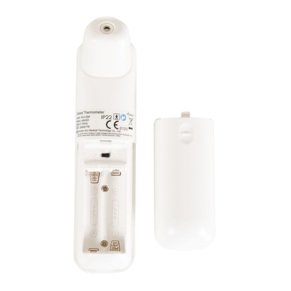 Η φωτογραφία δείχνει Το θερμόμετρο υπερύθρων Theo χωρίς επαφή της Cangaroo παρέχει γρήγορη, ακριβή και ασφαλή μέτρηση θερμοκρασίας για το μωρό σας ή για οικιακά αντικείμενα.