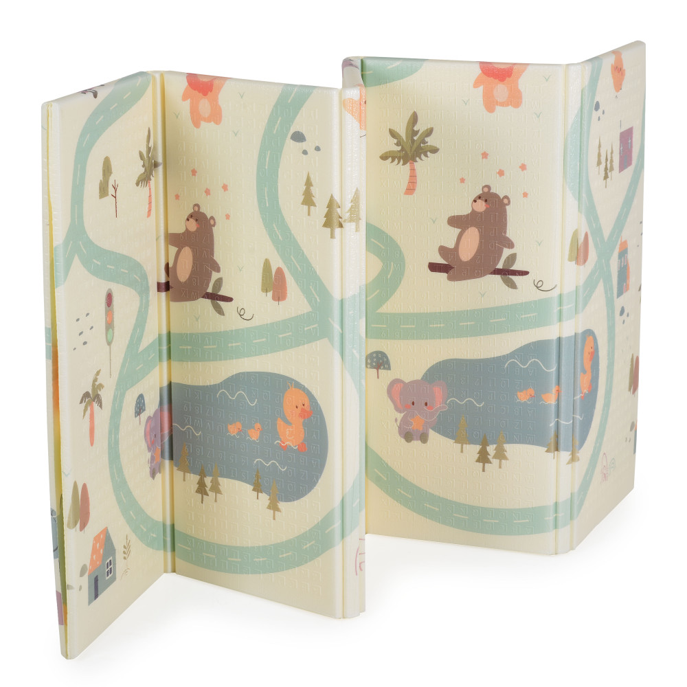 Προσφέρετε στο παιδί σας έναν άνετο και ασφαλή χώρο παιχνιδιού με το πτυσσόμενο χαλάκι παιχνιδιού XPE XXL Forest Angels της Moni Toys, κατασκευασμένο από αφρό XPE υψηλής ποιότητας.