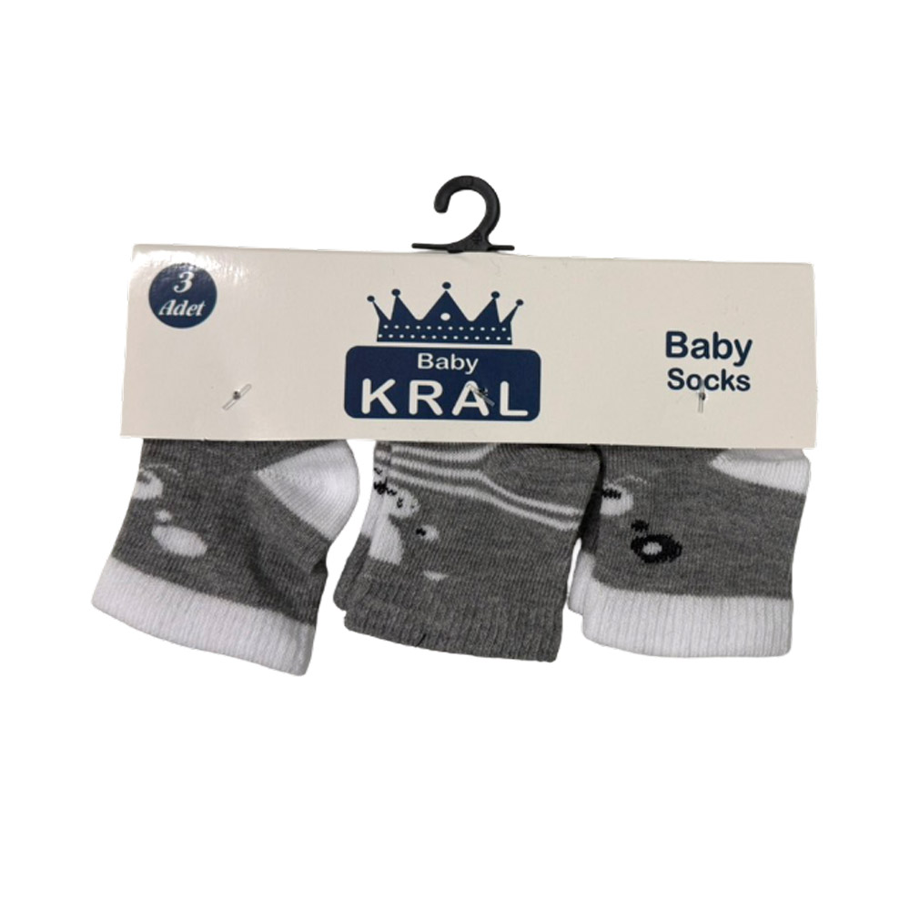ΒΡΕΦΙΚΕΣ ΚΑΛΤΣΕΣ ΓΚΡΙ ΑΡΚΟΥΔΑΚΙ 3 ΤΕΜ KRAL19001-BEAR-GREY
