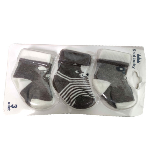 ΒΡΕΦΙΚΕΣ ΚΑΛΤΣΕΣ KAΦΕ ΡΙΓΕΣ 3 ΤΕΜ KRAL19002-STRIPE-BROWN